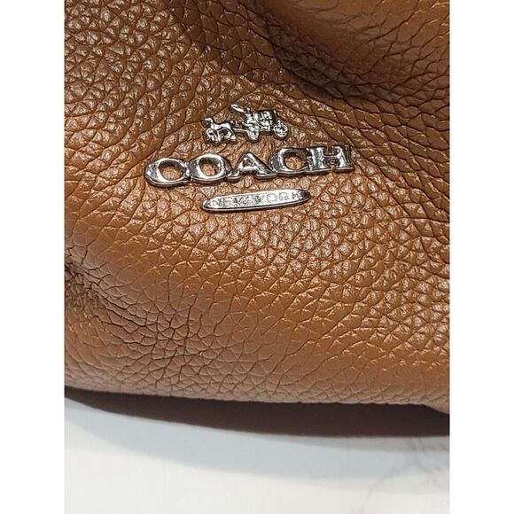 Coach Turnlock Rucksack Backpack Classic Saddle Brown Pebbled Leather Preppy EUC - Picture 7 of 16